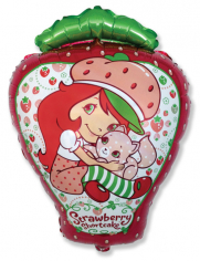 Шар фигура, Девочка-клубничка с котенком / Love Strawberry (в упаковке)