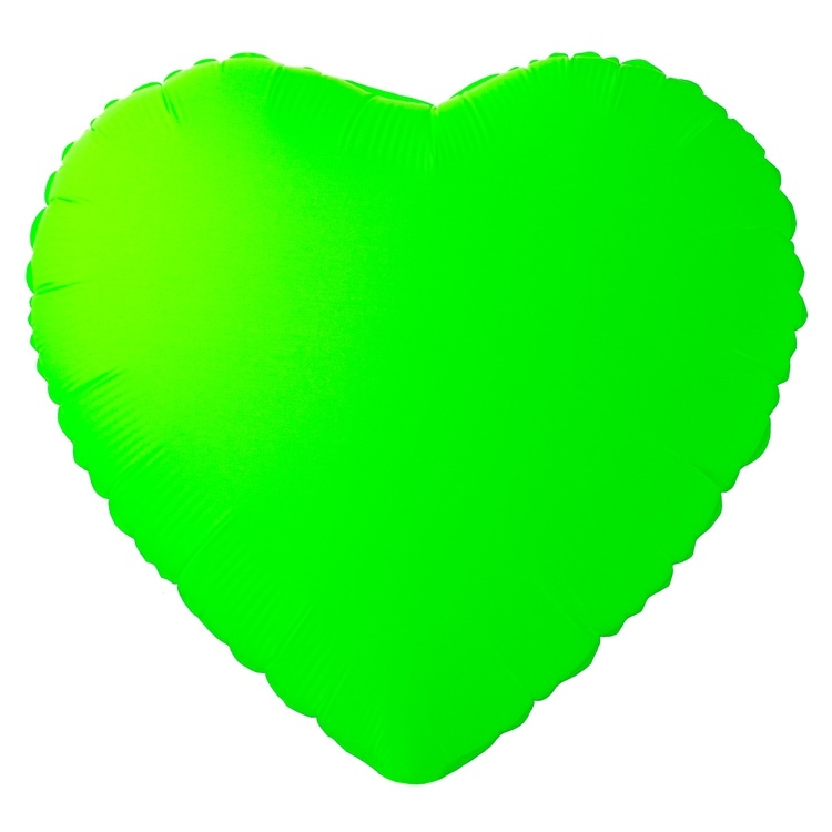 Шар Сердце, Салатовый, Неон / Green