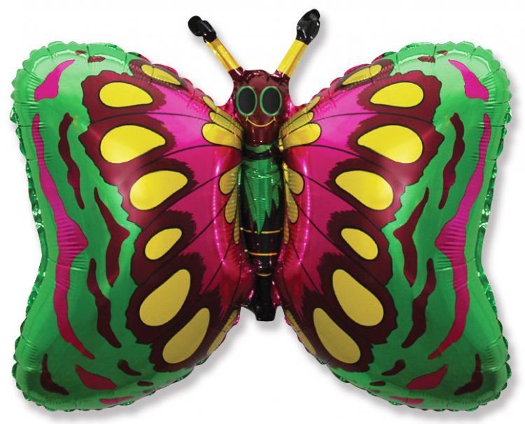 Шар Фигура, Бабочка (зеленая) / Butterfly, в упаковке