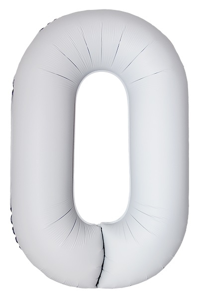 Шар Цифра "0" Slim Белый, Матовый / White (в упаковке)  